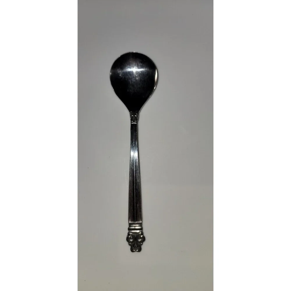 Vintage Ekco Eterna Stainless Steel Crown Tiara Sugar Spoon 5 3/4